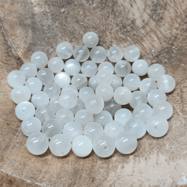 Pierre de Lune Blanche Fumée / Boule de 6 mm à l'unité / Pierres Naturelles Rondes et Polies