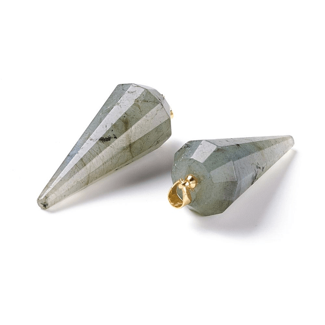 Labradorite Facetté en cône - Pendule Radiesthésie.