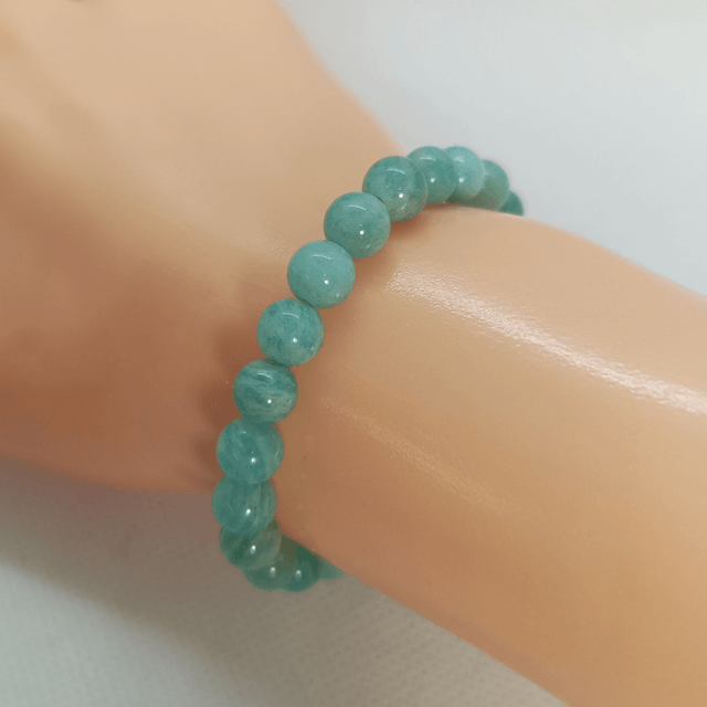 Amazonite / Bracelet Boules de 6 mm / Rondes et Polies en Pierres Naturelles