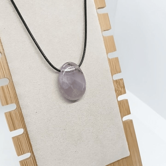 Améthyste Rubanée de Malawi / Pendentif Ovale / Pierre Naturelle Percée Latéralement