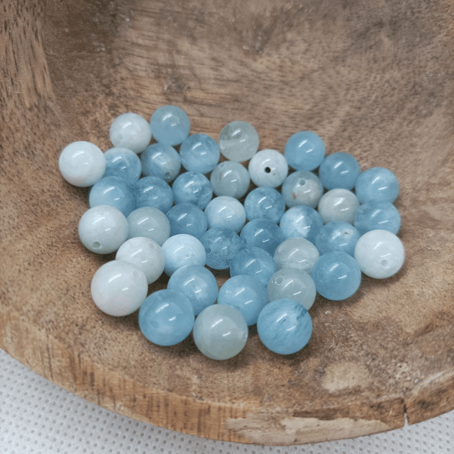 Aigue Marine / Boule de 8 mm à l'unité / Pierres Naturelles Rondes et Polies