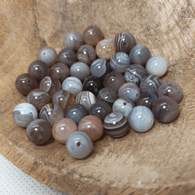 Agate de Botswana / Boule de 8 mm à l'unité / Pierres Naturelles Rondes et Polies