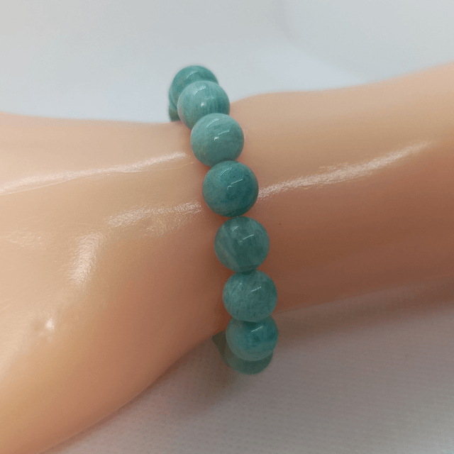 Amazonite / Bracelet Boules de 8 mm / Rondes et Polies en Pierres Naturelles
