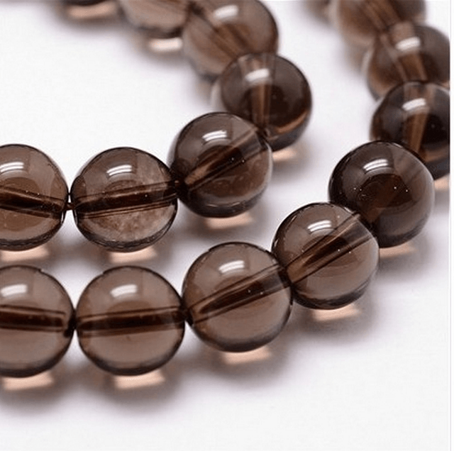 Quartz Fumé Perles Rondes Polies - A l'unité