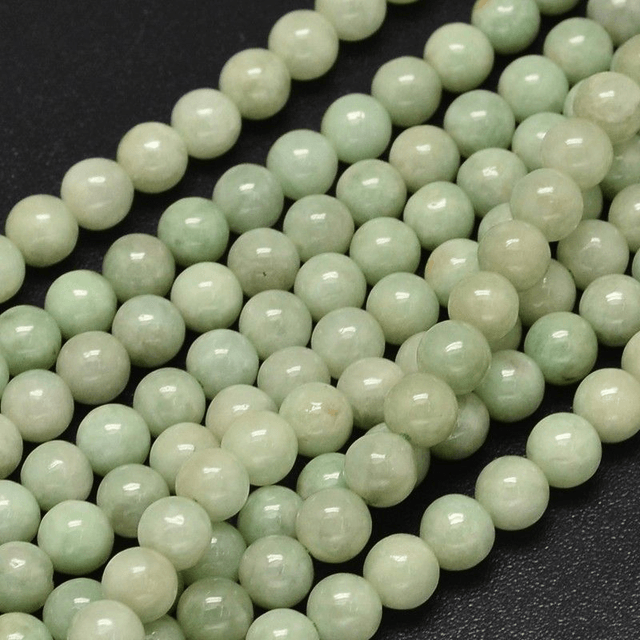 Jade de Birmanie Perles Rondes Polies - A l'unité