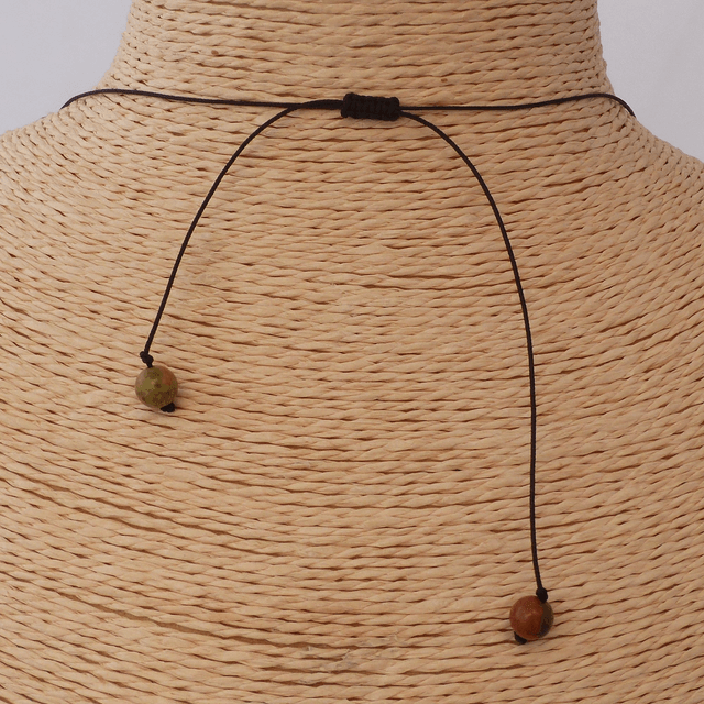 Unakite / Collier de Perles en 8 mm / Boules en Pierres Naturelles Rondes et Polies