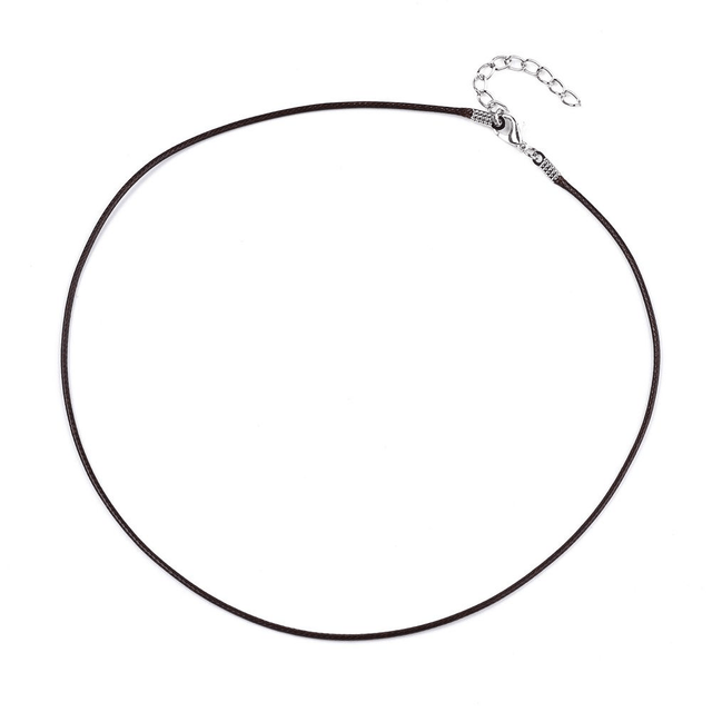 Collier Cordon Coton Ciré Marron Apprêt Bijoux 43,5 cm / 1,5 mm - DIY Création Bijoux