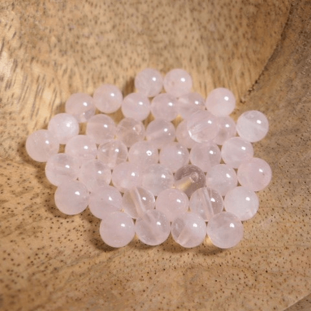Quartz Rose Perles Rondes Polies - A l'unité