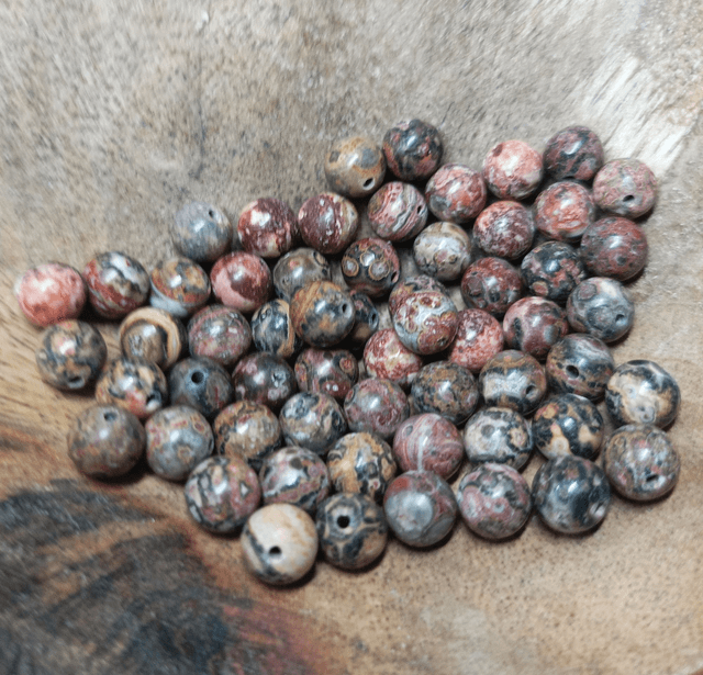 Jaspe Léopard / Boule de 6 mm à l'unité / Pierres Naturelles Rondes et Polies
