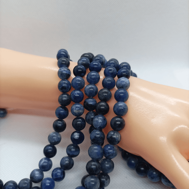 Sodalite Perles Rondes Polies - Fil Complet