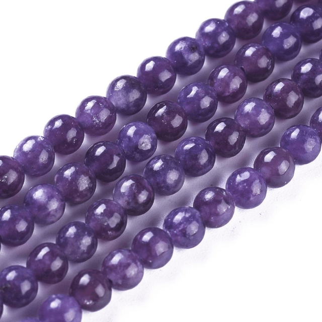 Lépidolite Perles Rondes Polies - A l'unité