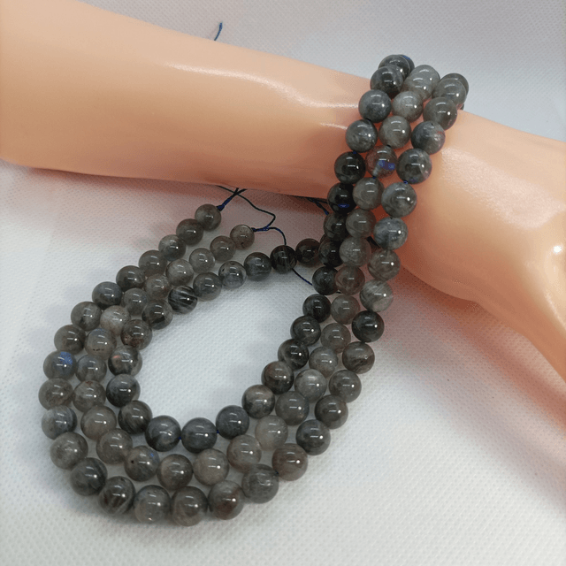 Labradorite / Fil de Perles en 8 mm / Boules en Pierres Naturelles Rondes et Polies