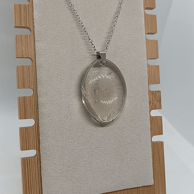 Cristal de Roche / Pendentif Ovale / Pierre Plate 