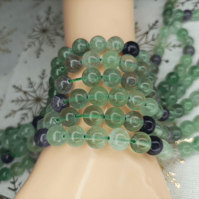 Fluorite / Fil de Perles en 8 mm / Boules en Pierres Naturelles Rondes et Polies
