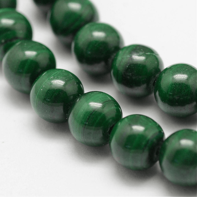 Malachite Perles Rondes Polies - A l'unité