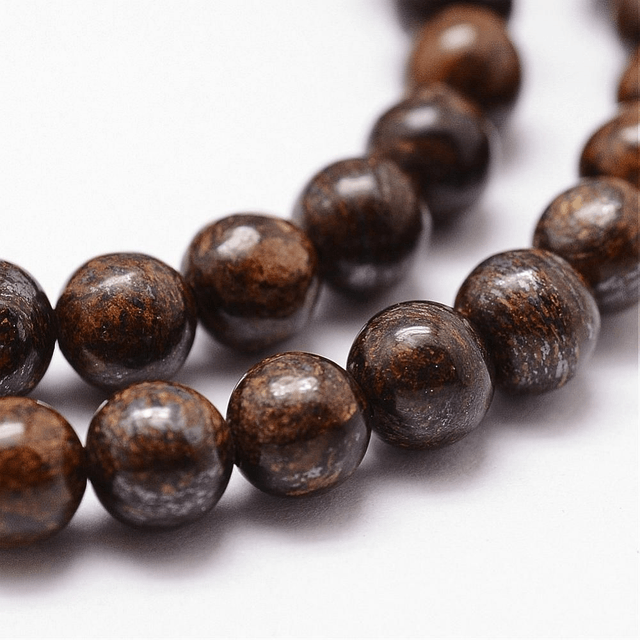 Bronzite perles rondes et polies - A l'unité