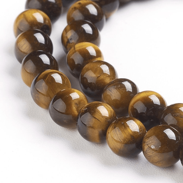 Oeil de Tigre Perles Rondes Polies - A l'unité