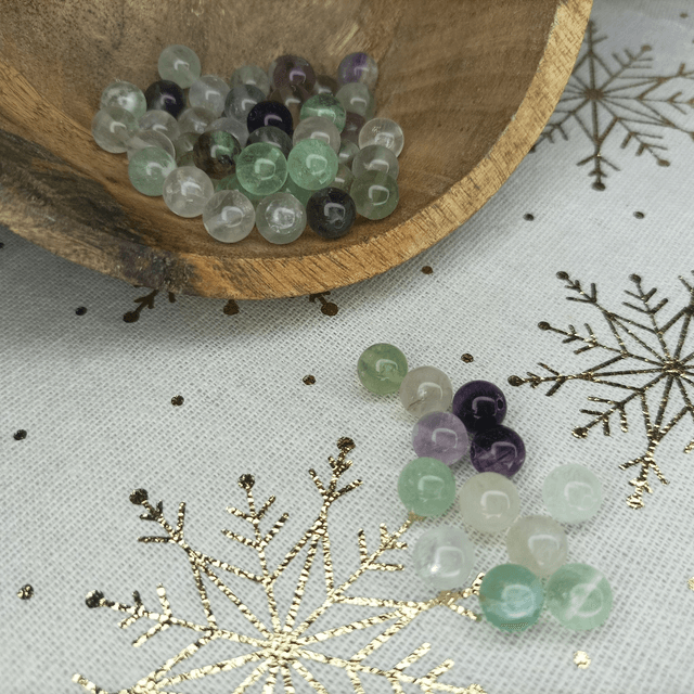 Fluorite / Boule de 8 mm à l'unité / Pierres Naturelles Rondes et Polies