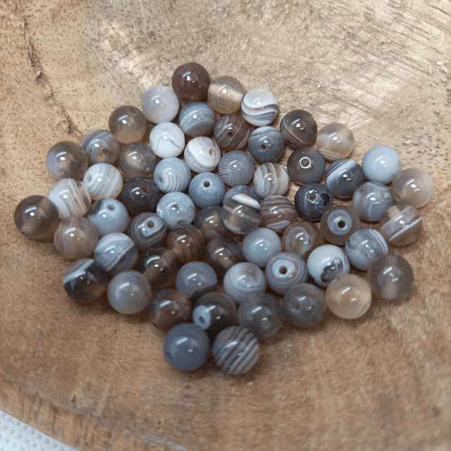 Agate de Botswana / Boule de 6 mm à l'unité / Pierres Naturelles Rondes et Polies
