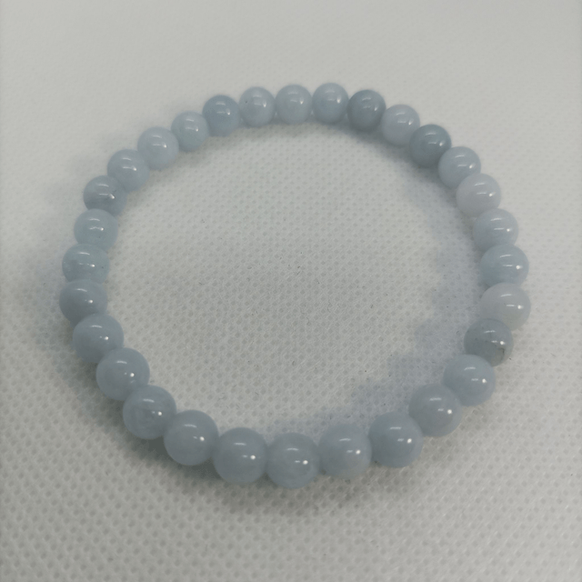 Aigue Marine / Bracelet Boules de 6 mm / Rondes et Polies en Pierres Naturelles