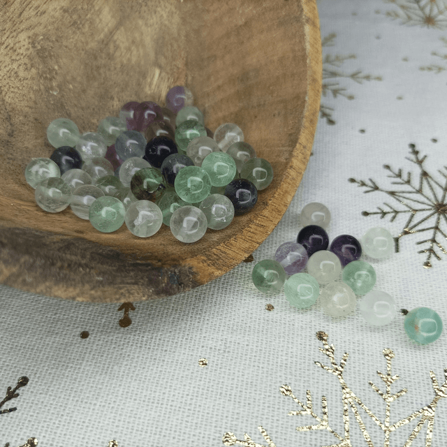 Fluorite / Boule de 8 mm à l'unité / Pierres Naturelles Rondes et Polies