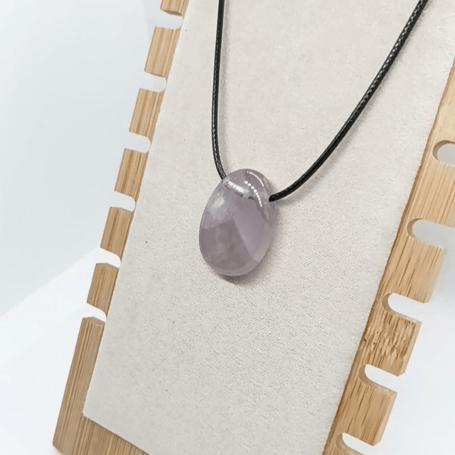 Améthyste Rubanée de Malawi / Pendentif Ovale / Pierre Naturelle Percée Latéralement