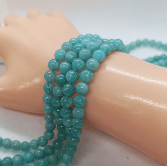 Amazonite / Fil de Perles en 6 mm / Boules en Pierres Naturelles Rondes et Polies