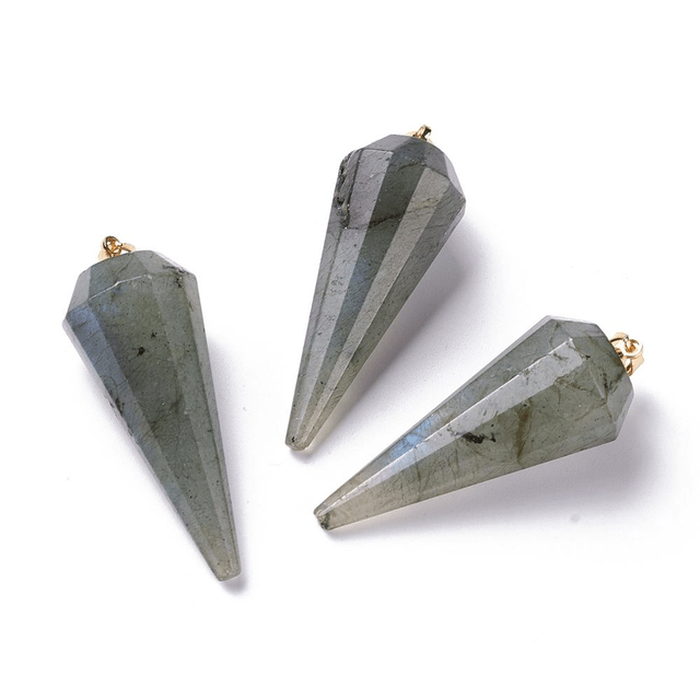 Labradorite Facetté en cône - Pendule Radiesthésie.