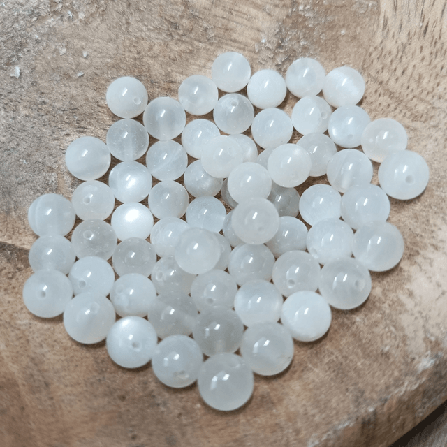 Pierre de Lune Blanche Fumée / Boule de 6 mm à l'unité / Pierres Naturelles Rondes et Polies