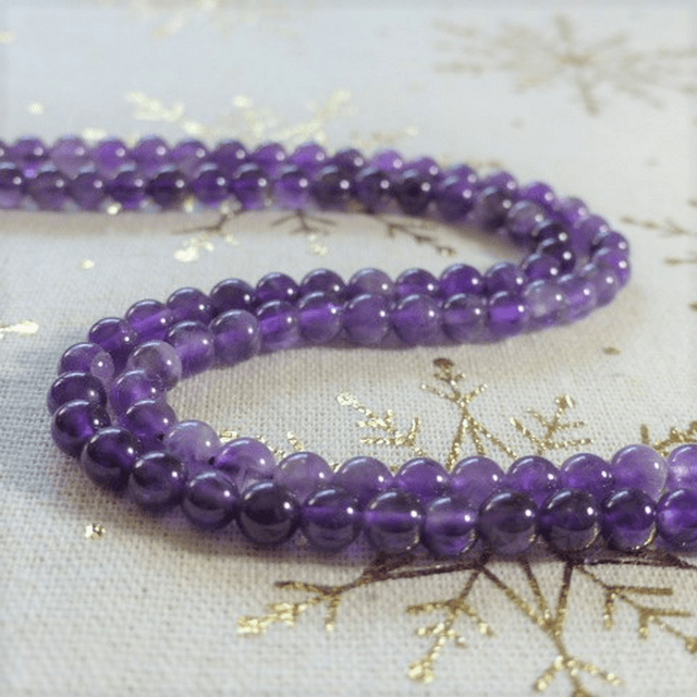 Améthyste Violette / Fil de Perles en 6 mm / Boules en Pierres Naturelles Rondes et Polies