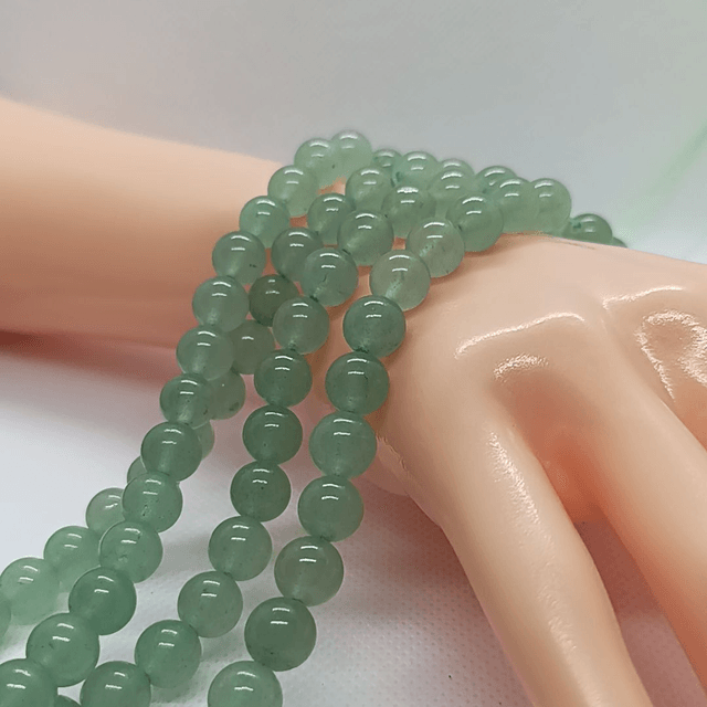 Aventurine Verte Perles Rondes Polies - Fil Complet