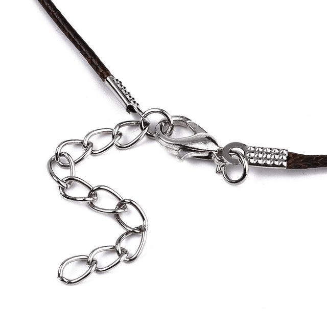 Collier Cordon Coton Ciré Marron Apprêt Bijoux 43,5 cm / 1,5 mm - DIY Création Bijoux
