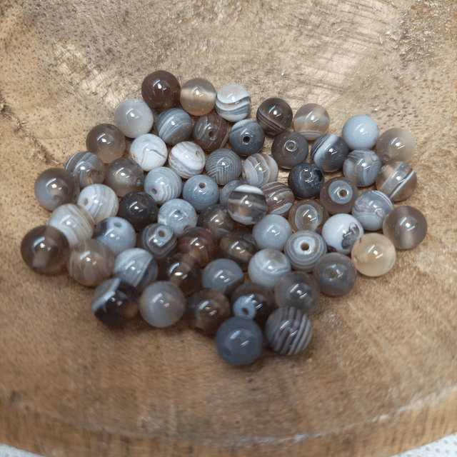 Agate de Botswana / Boule de 6 mm à l'unité / Pierres Naturelles Rondes et Polies