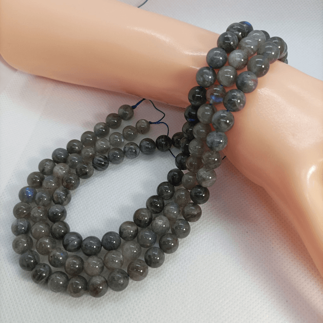 Labradorite / Fil de Perles en 8 mm / Boules en Pierres Naturelles Rondes et Polies
