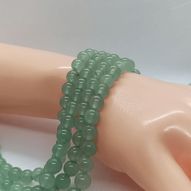 Aventurine Verte Perles Rondes Polies - Fil Complet