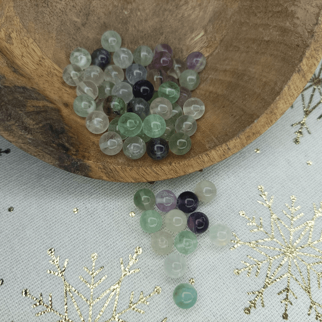 Fluorite / Boule de 8 mm à l'unité / Pierres Naturelles Rondes et Polies