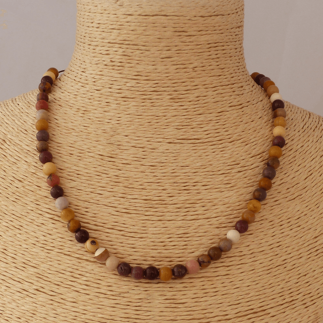 Jaspe Mokaite - Collier Classique en Pierres Naturelles