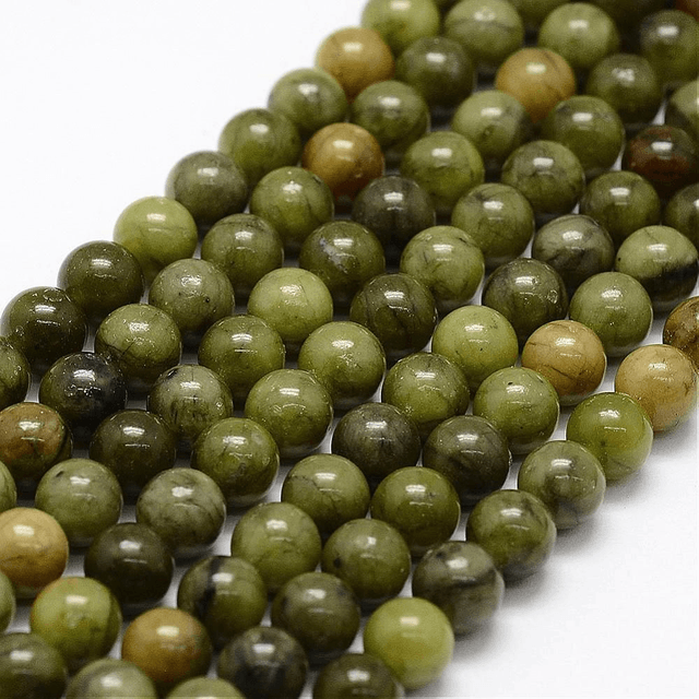 Jade Vert Perles Rondes Polies - A l'unité