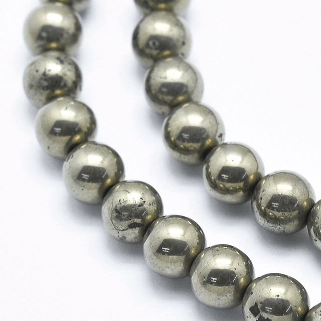 Pyrite Perles Rondes Polies - A l'unité
