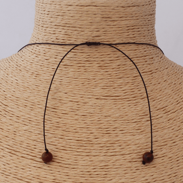 Obsidienne Acajou / Collier de Perles en 6 mm / Boules en Pierres Naturelles Rondes et Polies