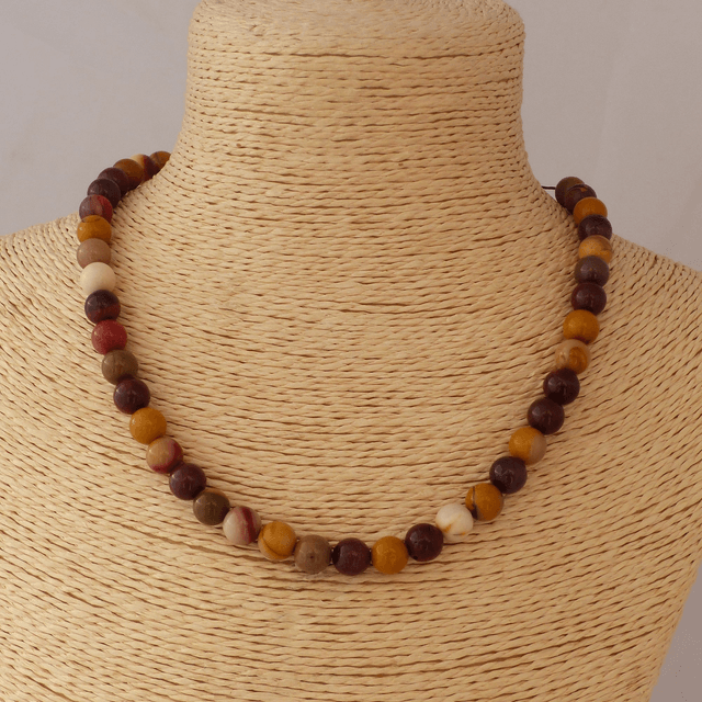 Jaspe Mokaite - Collier Classique en Pierres Naturelles