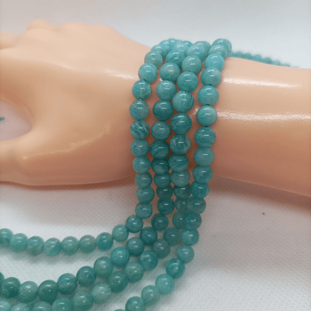 Amazonite / Fil de Perles en 6 mm / Boules en Pierres Naturelles Rondes et Polies