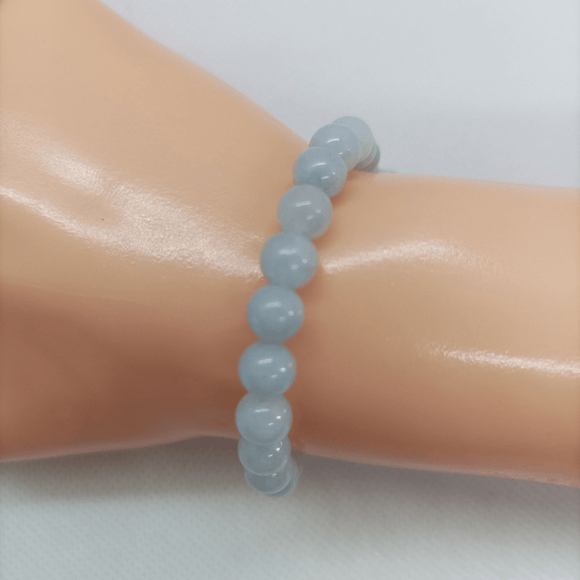 Aigue Marine / Bracelet Boules de 6 mm / Rondes et Polies en Pierres Naturelles
