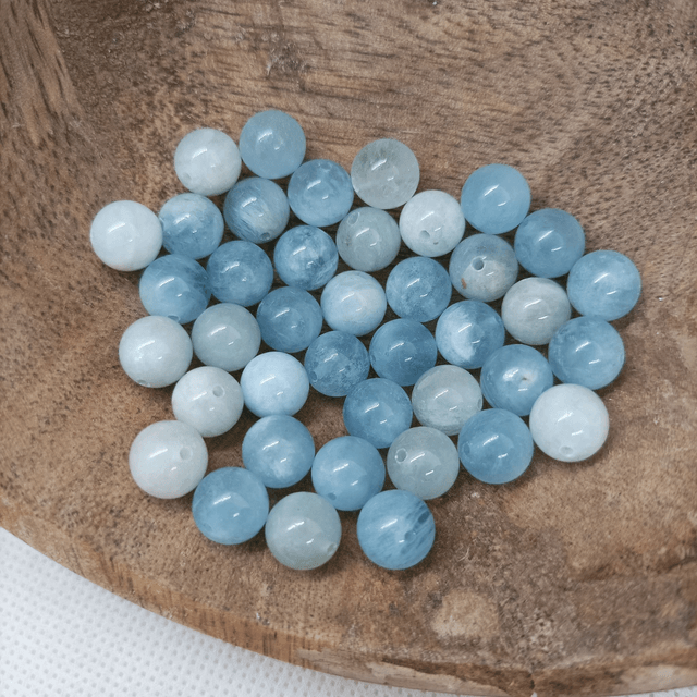 Aigue Marine / Boule de 8 mm à l'unité / Pierres Naturelles Rondes et Polies