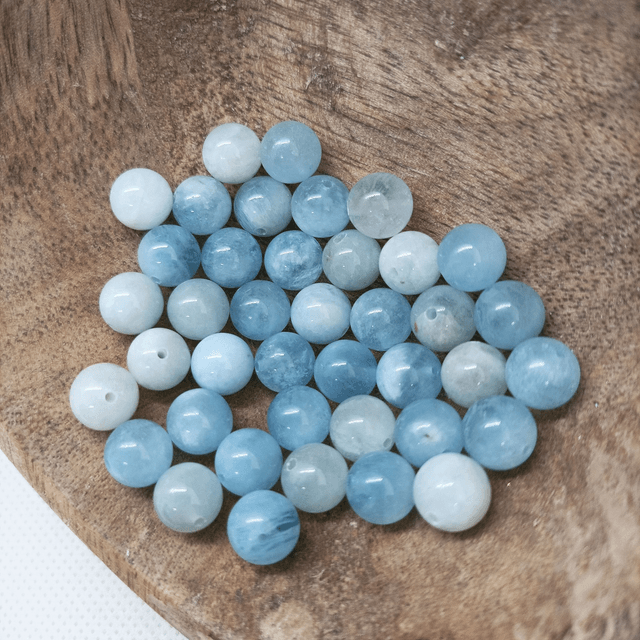 Aigue Marine / Boule de 8 mm à l'unité / Pierres Naturelles Rondes et Polies