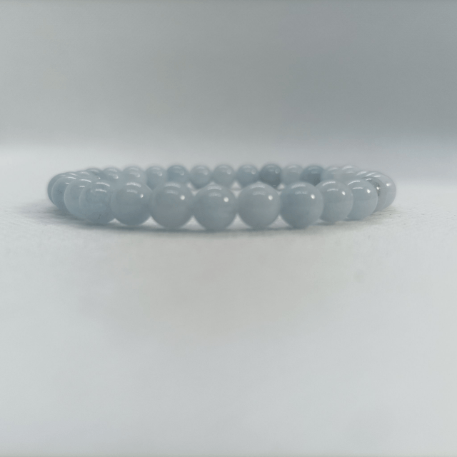 Aigue Marine / Bracelet Boules de 6 mm / Rondes et Polies en Pierres Naturelles