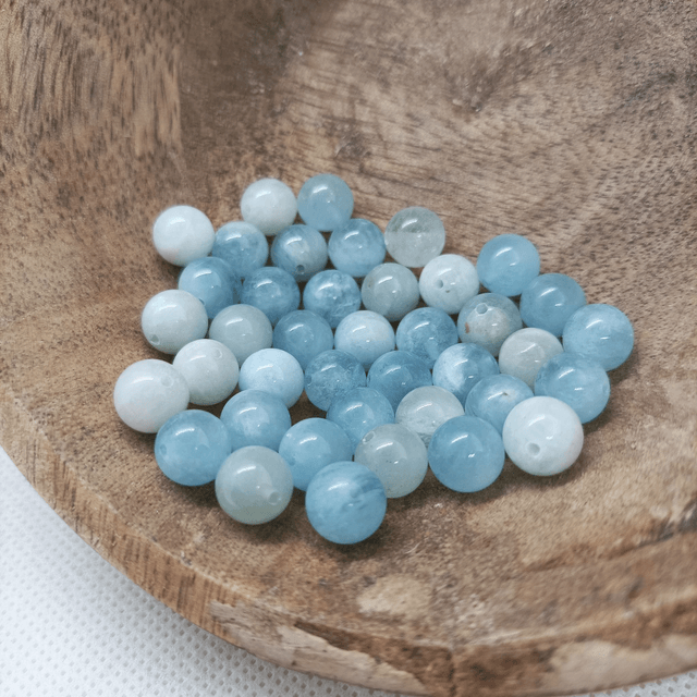 Aigue Marine / Boule de 8 mm à l'unité / Pierres Naturelles Rondes et Polies