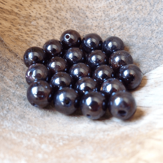 Grenat Perles Rondes Polies - A l&#039;unité