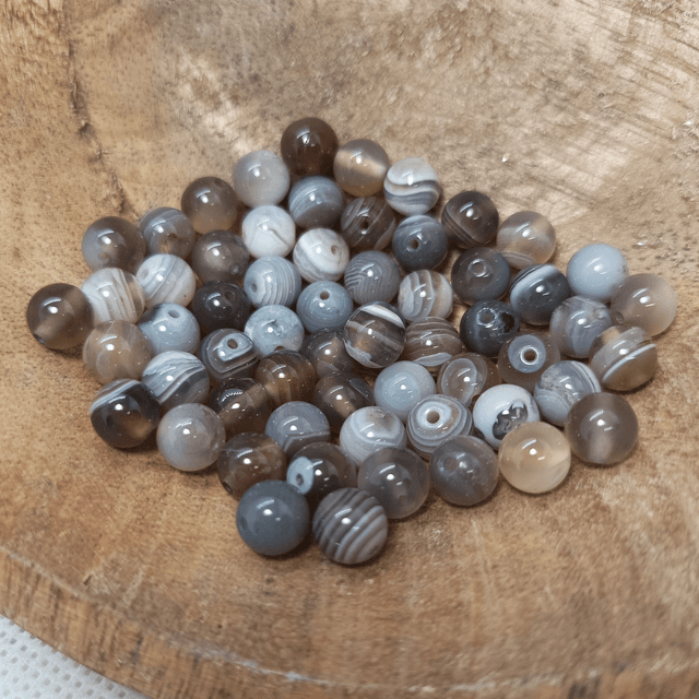 Agate de Botswana / Boule de 6 mm à l&#039;unité / Pierres Naturelles Rondes et Polies