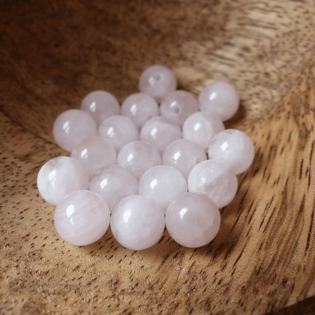 Quartz Rose Perles Rondes Polies - A l&#039;unité